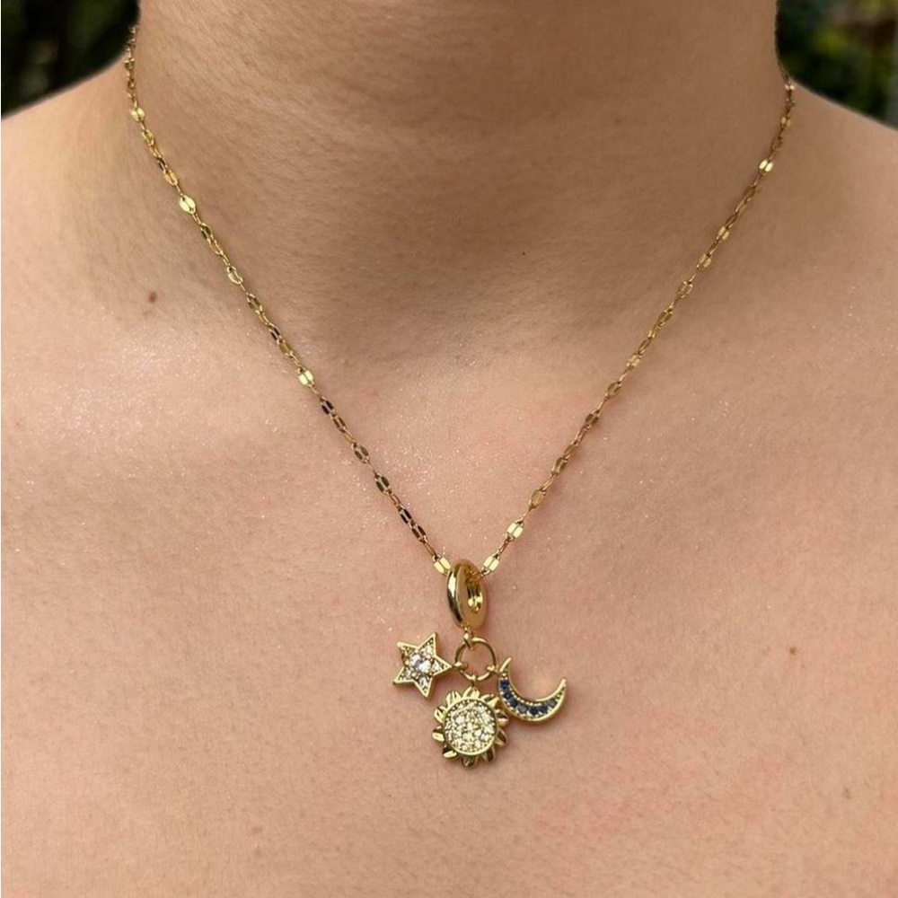 Gold Chain with Sun Moon Star Pendant Necklace 
*Adjustable*